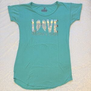 Victoria's Secret Aqua Short Sleeve Sleep Shirt - Size S
